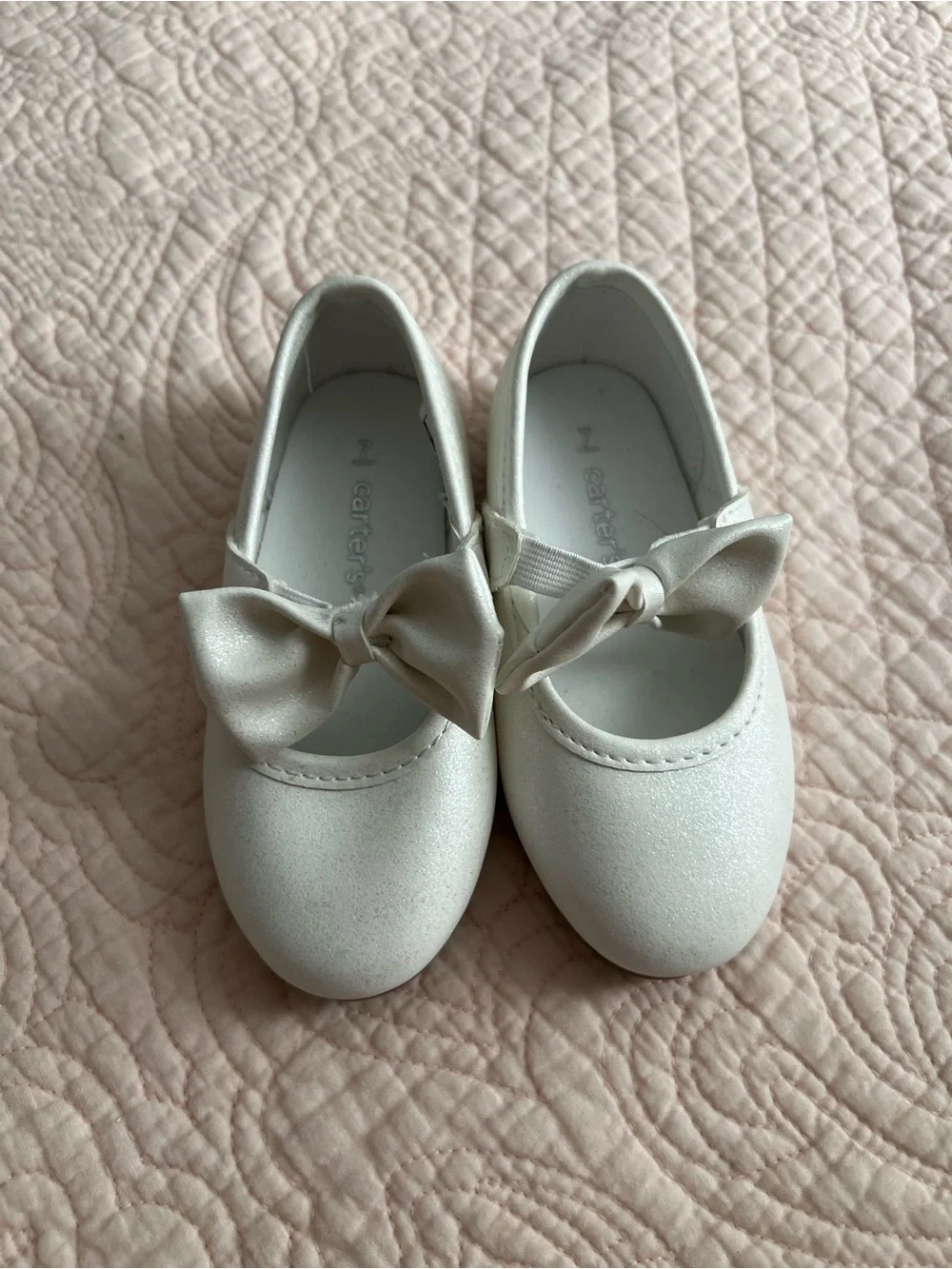 Carter's White Girls Bow Mary Jane Dress Shoes